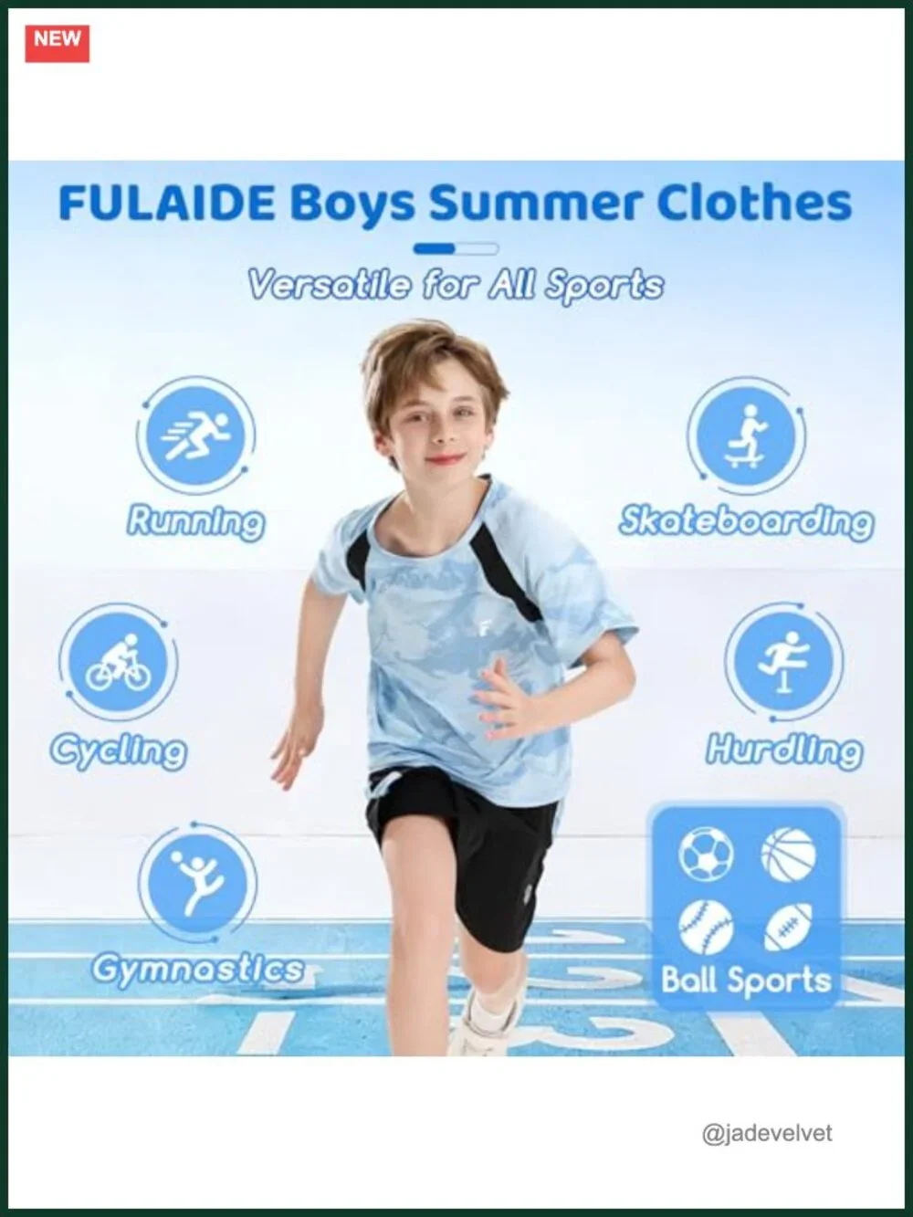 Boys Athletic Short Set Quick-Dry Tee & Shorts 6-13